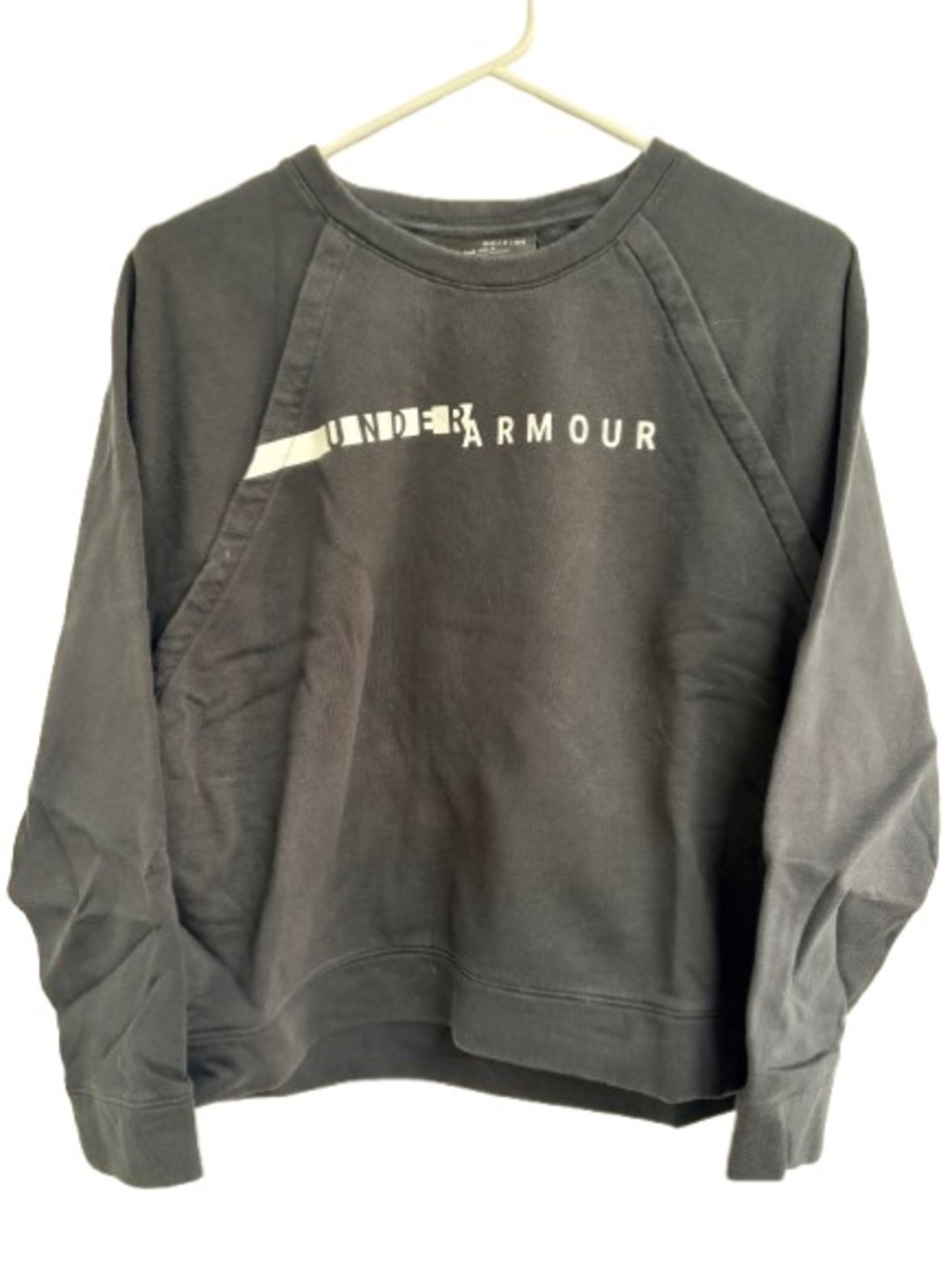 Women's Under Armour Black Crewneck Sweatshirt with White Logo